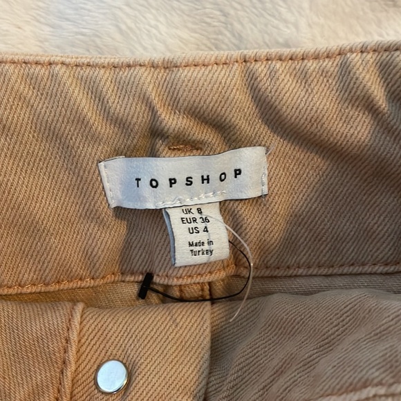 Topshop Tan Denim Skirt - Picture 3 of 5